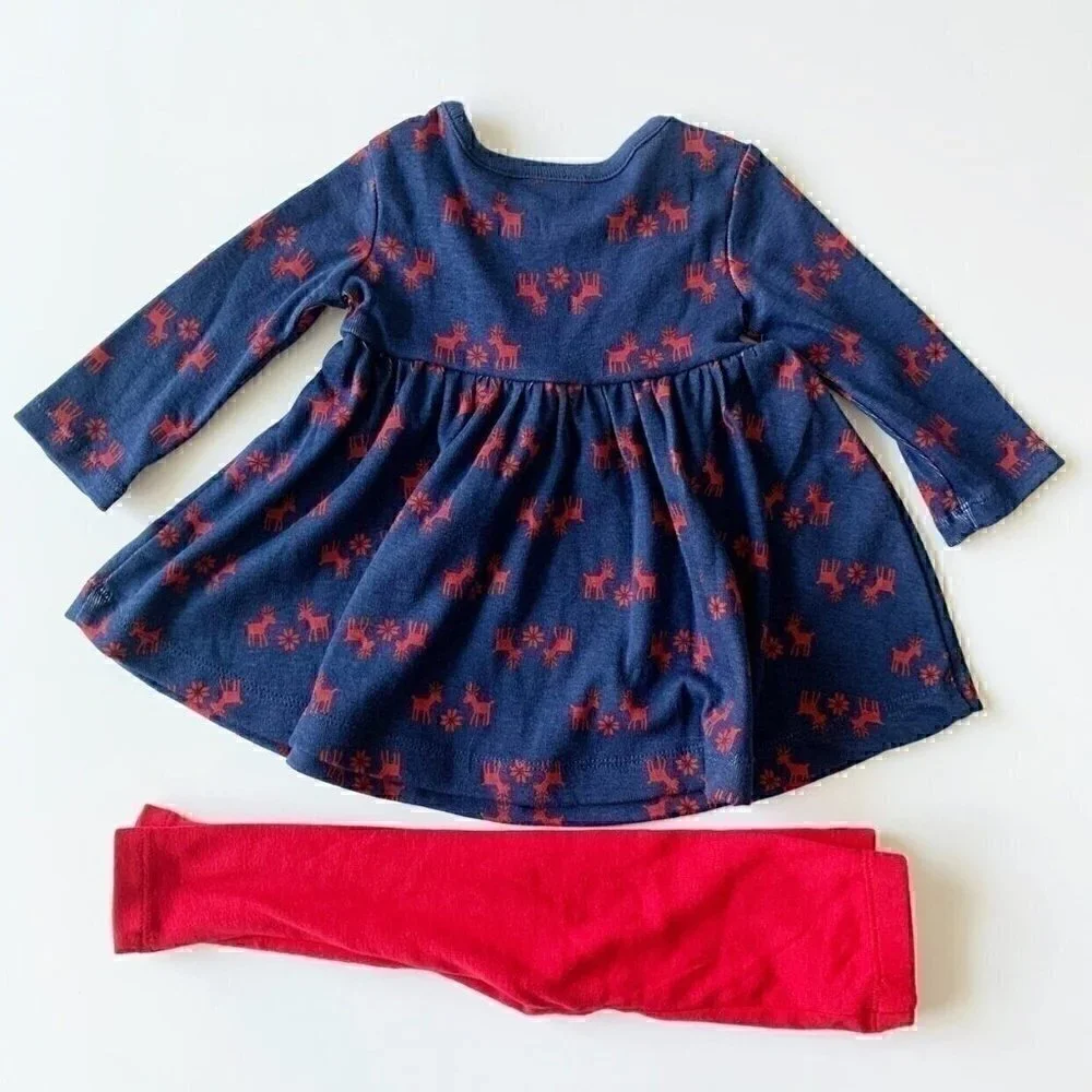 NWOT Hanna Andersson Dress And Leggings Set 6-12 Months 12-18 Months